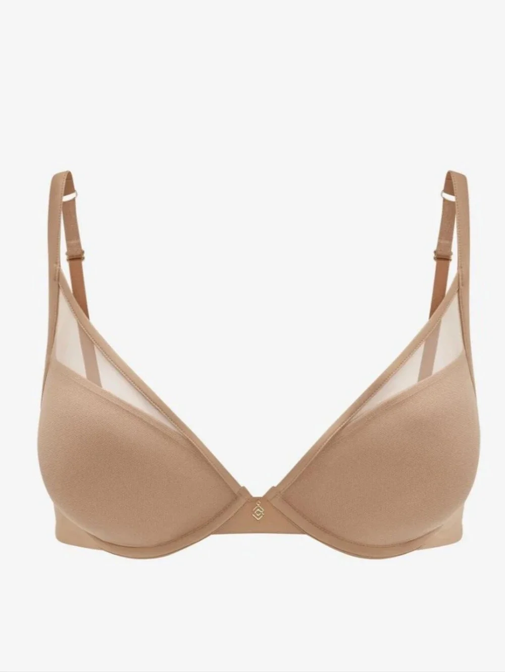 Thirdlove 24/7 Classic Uplift Plunge Bra 34B 1/2 Microfiber Nude